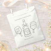 スクリプモダントPickleball & Proseccoブライダルシャワー フェイバーバッグ (クリップ留めされた状態)