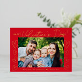 スクリプモダントRed Valentine's Day写真 箔シーズンカード (立ち正面)