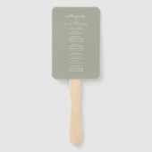 スクリプモダントSageグリーン結婚式 プログラム ハンドファン (裏面)