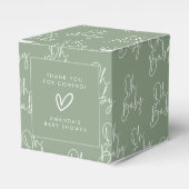 スクリプモダントSage Ohベビーシンプルベビーシャワー フェイバーボックス (正面サイド)