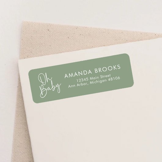 スクリプモダントSage Ohベビーシンプル差出人住所 ラベル