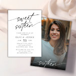 スクリプモダントSweet sixteen誕生日パーティーの写真 招待状<br><div class="desc">スクリプモダントSweet sixteen誕生日パーティフォト招待状</div>