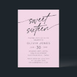 スクリプモダントSweet sixteen誕生日パーティーの写真 招待状<br><div class="desc">スクリプモダントSweet sixteen誕生日パーティフォト招待状</div>