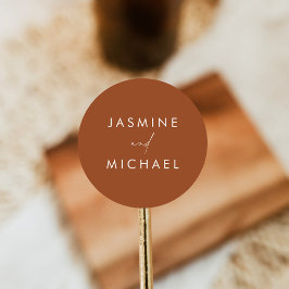 スクリプモダントTerracotta結婚の封筒用シール ラウンドシール