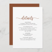 スクリプモダントTerracotta結婚の詳細 エンクロージャーカード (正面/裏面)