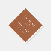 スクリプモダントTerracotta結婚の スタンダードカクテルナプキン (角)