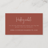 スクリプモダントTerracotta & Creamの結婚ウェブサイト エンクロージャーカード (正面)