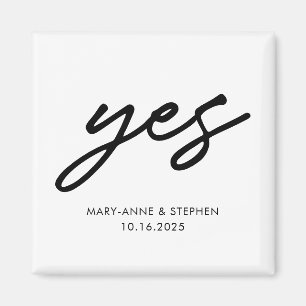 スクリプモダントYes婚約結婚式日付の保存 マグネット
