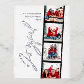 スクリプモダンミニマルト写真数々のクリスマス・レトロ 箔シーズンポストカード (正面)