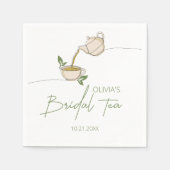 スクリプモダンミニマルト茶パーティーブライダルシャワー スタンダードカクテルナプキン (正面)