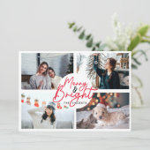 スクリプモダンメリート赤4枚の写真クリスマスコラージュ シーズンカード (スタンド正面)