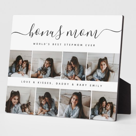 スクリプユニークト写真コラージボーナスママザーズ日 フォトプラーク (側面)