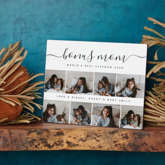 スクリプユニークト写真コラージボーナスママザーズ日 フォトプラーク (側面)