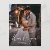 スクリプユニークト結婚の感謝していユーの写真カード ポストカード (正面)