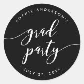 スクリプリラックストグラードパーティー編集可能カラー ラウンドシール (正面)