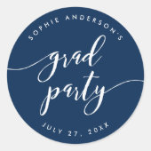 スクリプリラックストグラードパーティー編集可能カラー ラウンドシール (正面)