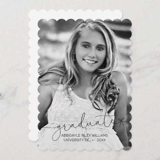 スクリプ人気があるト |写真卒業のお知らせ 案内状 (正面/裏面)