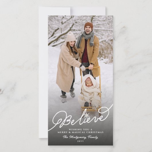 スクリプ信じトスター宗教的クリスマスシック写真 シーズンカード (正面)