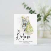 スクリプ信じトチャイルドウィンドウクリスマスイブ魔法 ポストカード (スタンド正面)