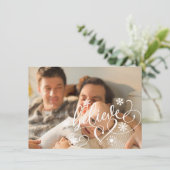 スクリプ信じト |グリーンクリスマススノーフレーク写真 シーズンカード (スタンド正面)