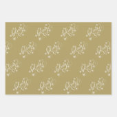 スクリプ信じト |ホワイトホリデー雪の結晶が咲く ラッピングペーパーシート (正面2)