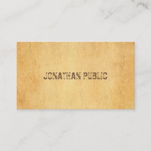 スクリプ動揺してト文字エレガントヴィンテージ旧紙 名刺 (正面)