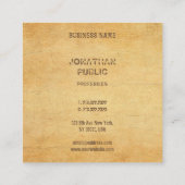 スクリプ動揺してト文字ヴィンテージオールド紙ルックリュックス スクエア名刺 (裏面)