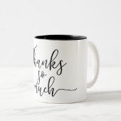 スクリプ感謝していトの種類にお礼をモダン申し上げる ツートーンマグカップ (正面右)