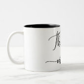 スクリプ感謝していトの種類にお礼をモダン申し上げる ツートーンマグカップ (左)