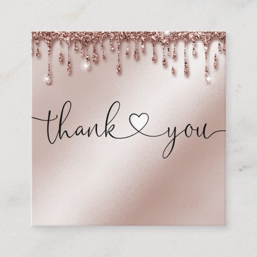 スクリプ感謝していトハート注文バラ金ゴールドドライバ スクエア名刺 (正面)