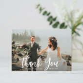 スクリプ感謝していト結婚文字の写真 サンキューカード (スタンド正面)