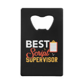 スクリプ最高のト監督者 – 映画クルーのギフト クレジットカード栓抜き (正面)