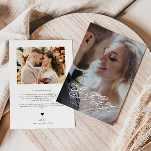 スクリプ渦巻形のトありがとう結婚の写真 サンキューカード