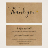 スクリプ素朴トありがとうショッピング割引カード (正面&裏面)