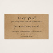 スクリプ素朴トありがとうショッピング割引カード (裏面)