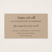 スクリプ素朴トありがとうショッピング割引カード (裏面)