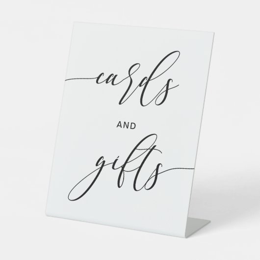 スクリプ素朴トのウェディングカードとギフトテーブルトップの看板 台座サイン (正面)