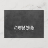 スクリプ素朴トシャルボ結婚ードの黒 出欠カード (裏面)