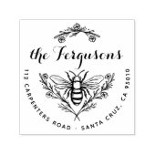 スクリプ素朴トハニービーラウンド差出人住所 セルフインキングスタンプ (デザイン)