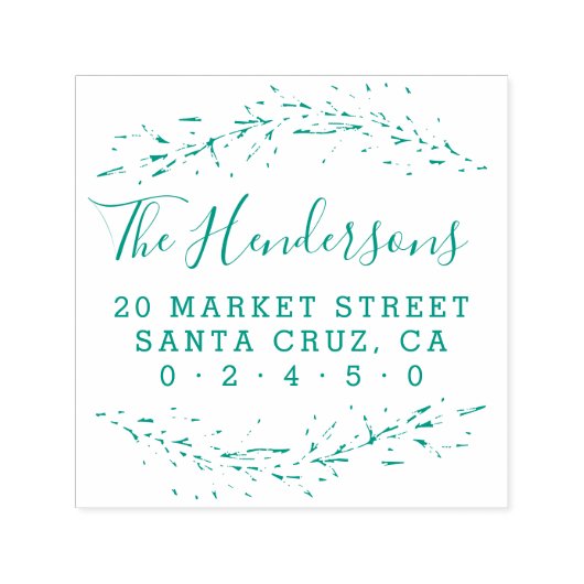 スクリプ素朴トファミリー名植物学差出人住所 セルフインキングスタンプ (デザイン)