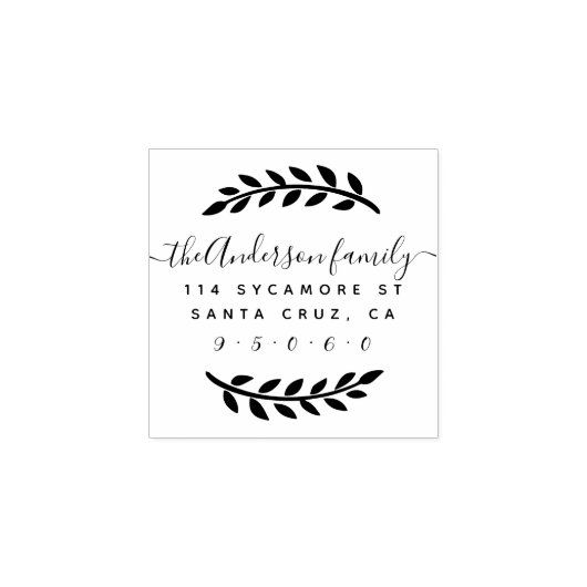 スクリプ素朴トファミリ名リース差出人住所 ラバースタンプ (インプリント)