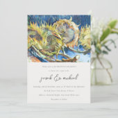 スクリプ素朴トミニマルイエローサンフラワー結婚ズ 招待状 (スタンド正面)