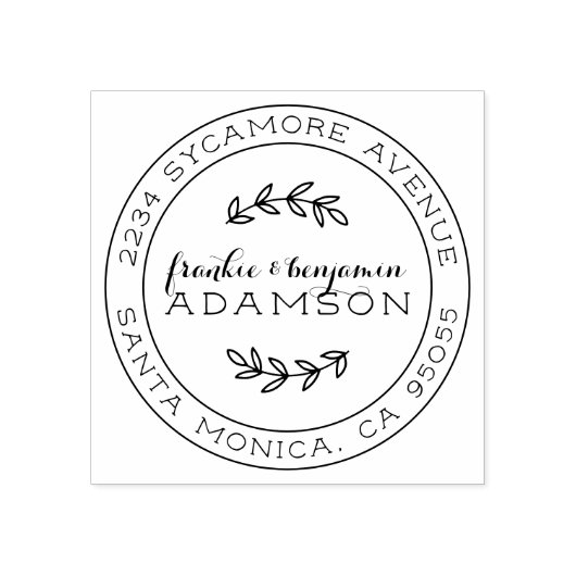 スクリプ素朴トラウンド結婚したカップル差出人住所 ラバースタンプ (インプリント)