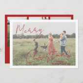 スクリプ素朴ト写真のクリモダンスマス シーズンカード (正面/裏面)