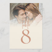 スクリプ素朴ト写真テラコッタクリームテーブル番号 (正面)