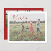 スクリプ素朴ト写真モダンクリスマスカード (正面/裏面)