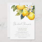 スクリプ素朴ト地中海のレモンブライダルシャワー 招待状 (正面)