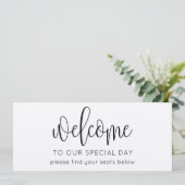 スクリプ素朴ト結婚のシーティングチャートのウェルカムヘッダー 招待状 (スタンド正面)