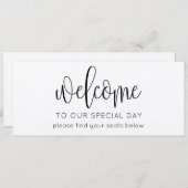 スクリプ素朴ト結婚のシーティングチャートのウェルカムヘッダー 招待状 (正面/裏面)