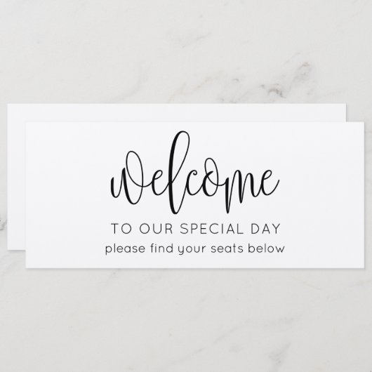 スクリプ素朴ト結婚のシーティングチャートのウェルカムヘッダー 招待状 (正面/裏面)